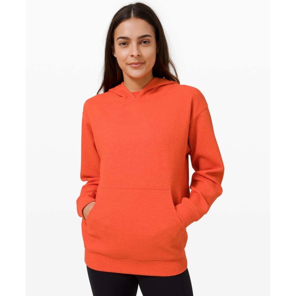 Lululemon All Yours Hoodie Bubble Dot In Heathered Brick/White Size 4 Athleisure